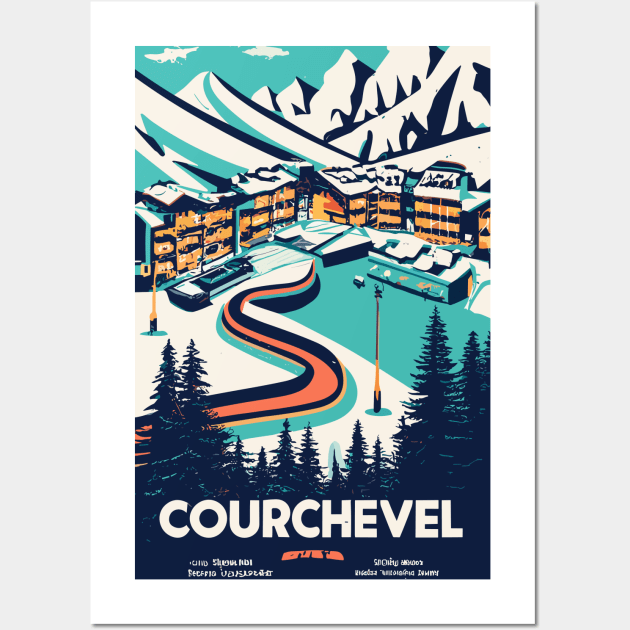 A Vintage Travel Art of Courchevel - France Wall Art by goodoldvintage